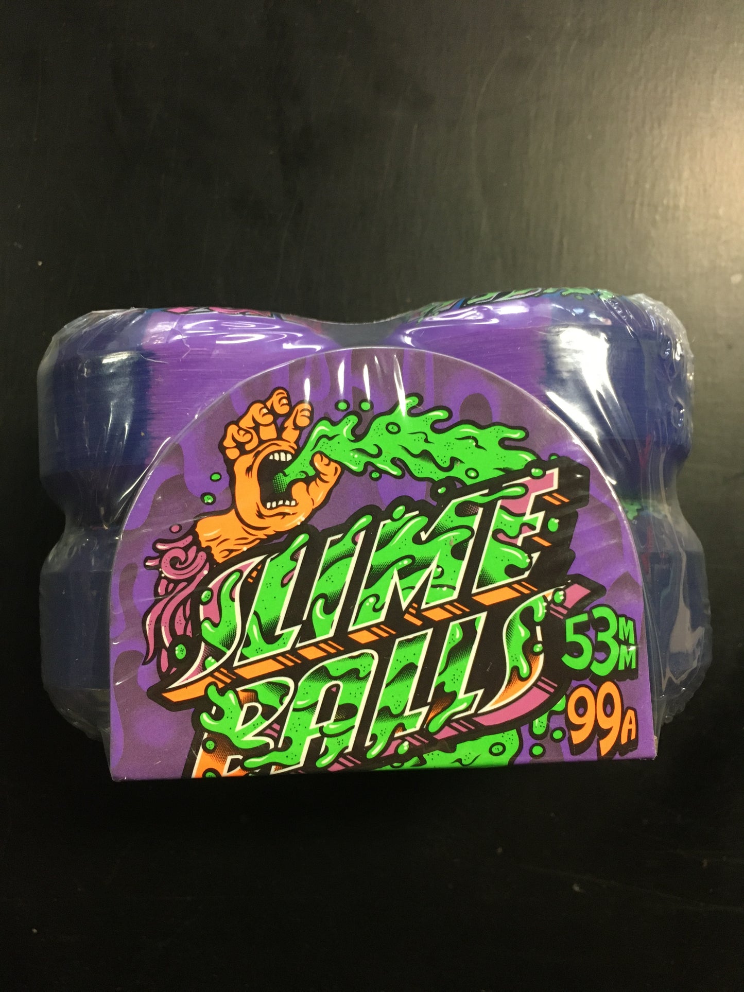 SANTA CRUZ X SLIME BALLS - GREETINGS WHEELS - PURPLE/BLACK - 53MM - 99A