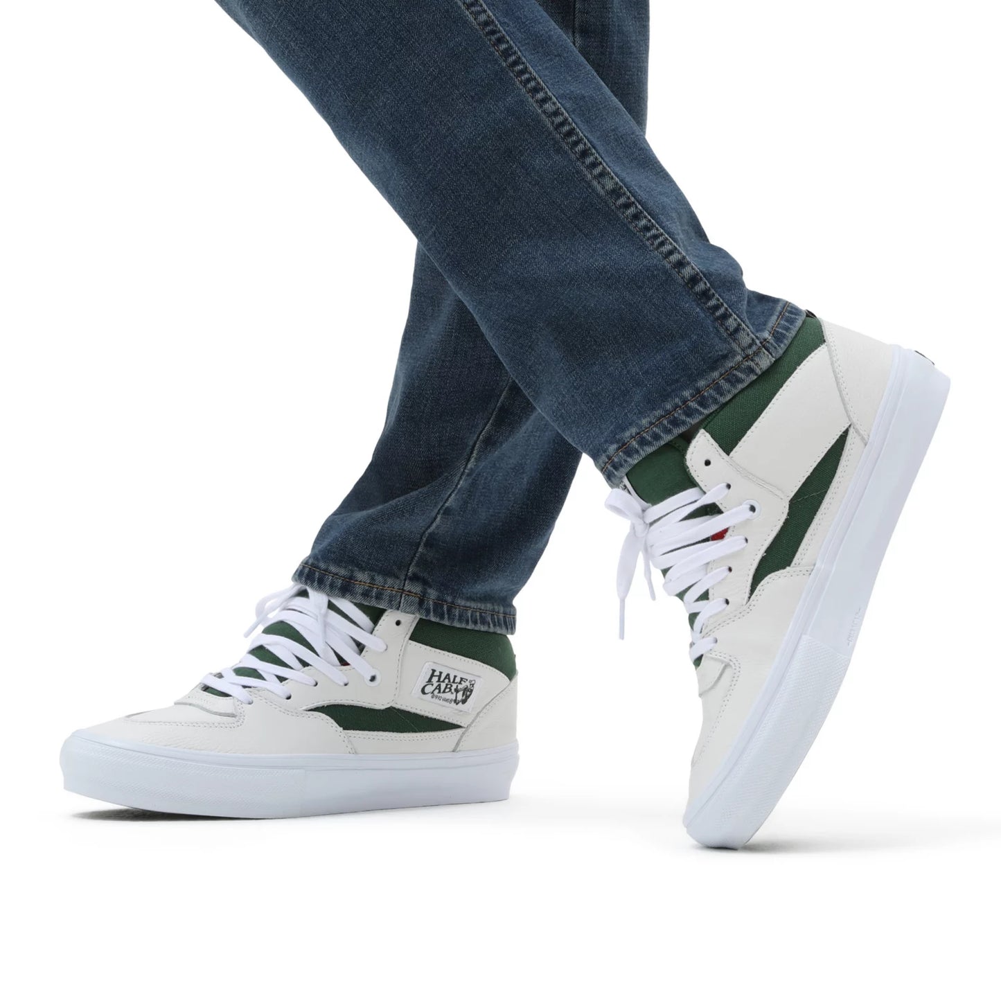 VANS - SKATE HALF CAB - WHITE/GREEN