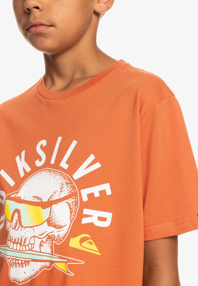 QUIKSILVER - QS ROCKIN SKULL SS YTH - MECCA ORANGE