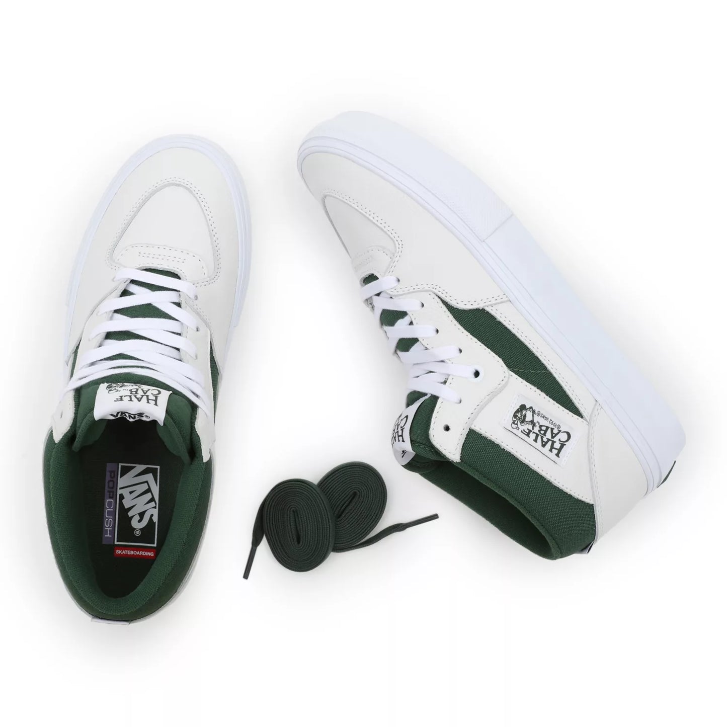 VANS - SKATE HALF CAB - WHITE/GREEN