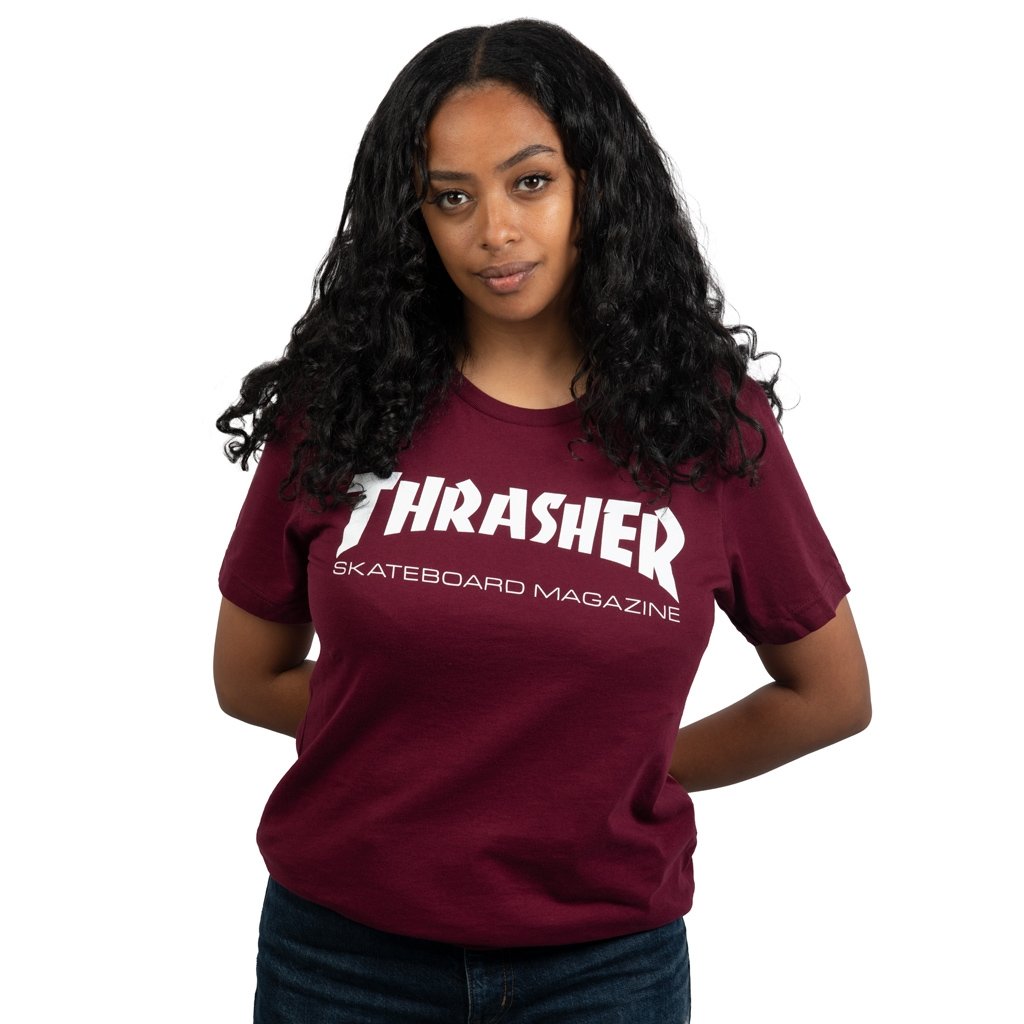 THRASHER - GIRLS SKATE MAG TEE - MAROON