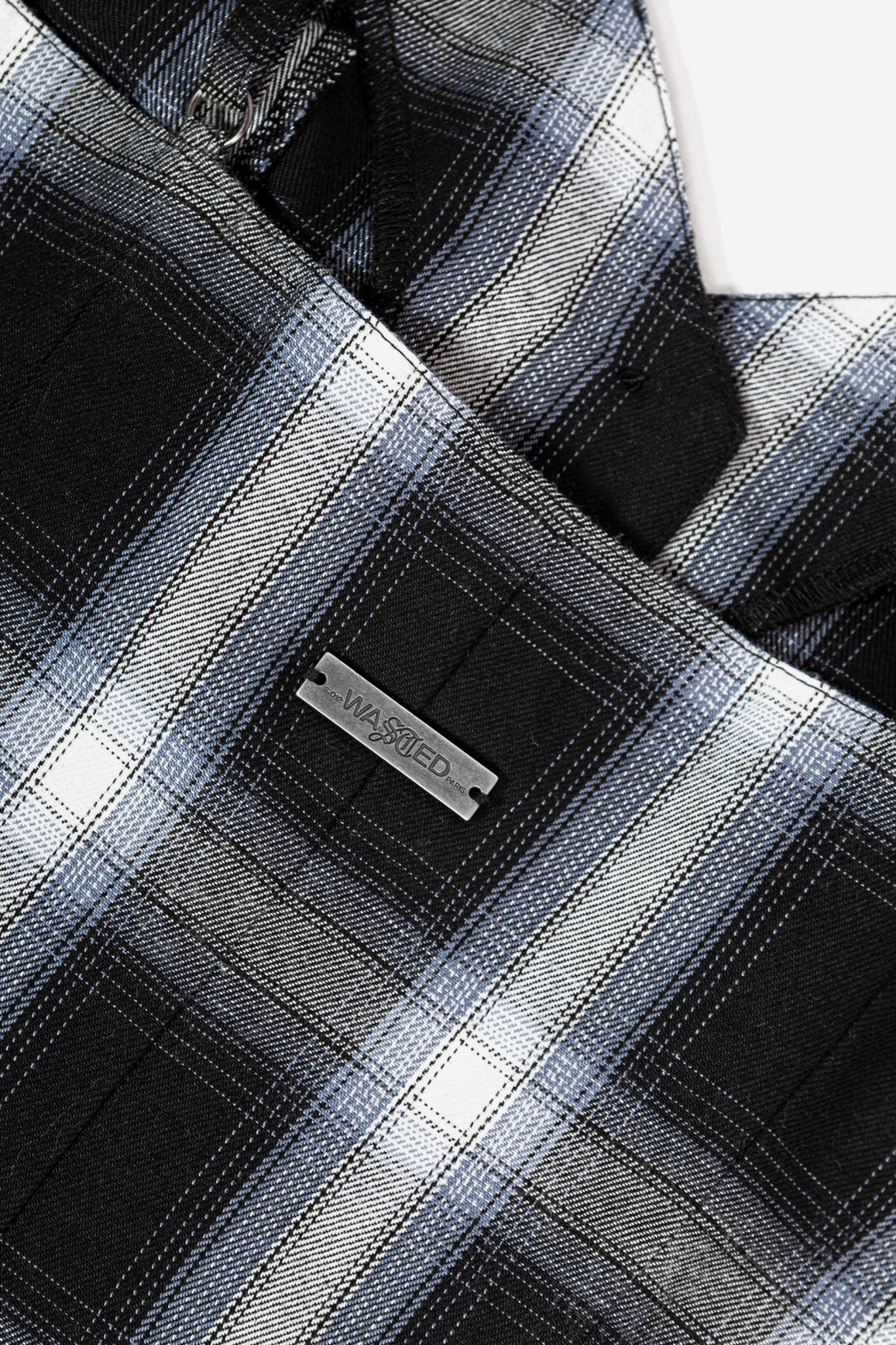 WASTEP PARIS - WM - MILANO DRESS SHADOW PLAID - BLACK/BLUE/WHITE