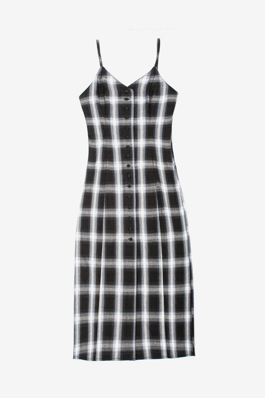 WASTEP PARIS - WM - MILANO DRESS SHADOW PLAID - BLACK/BLUE/WHITE