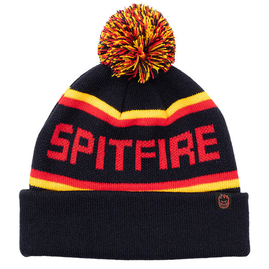 SPITFIRE - CLASSIC 87' FILL POM POM BEANIE - NAVY/GOLD/RED