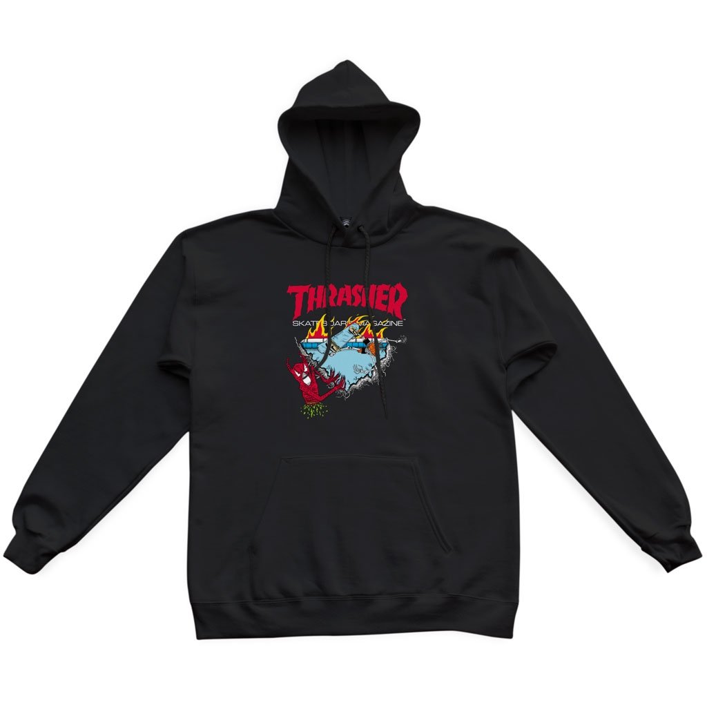 THRASHER - NECKFACE 500 HOOD - BLACK