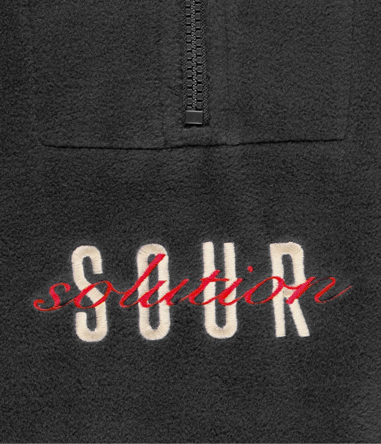 SOUR - SPOTHUNTER 1/4 ZIP FLEECE - BLACK