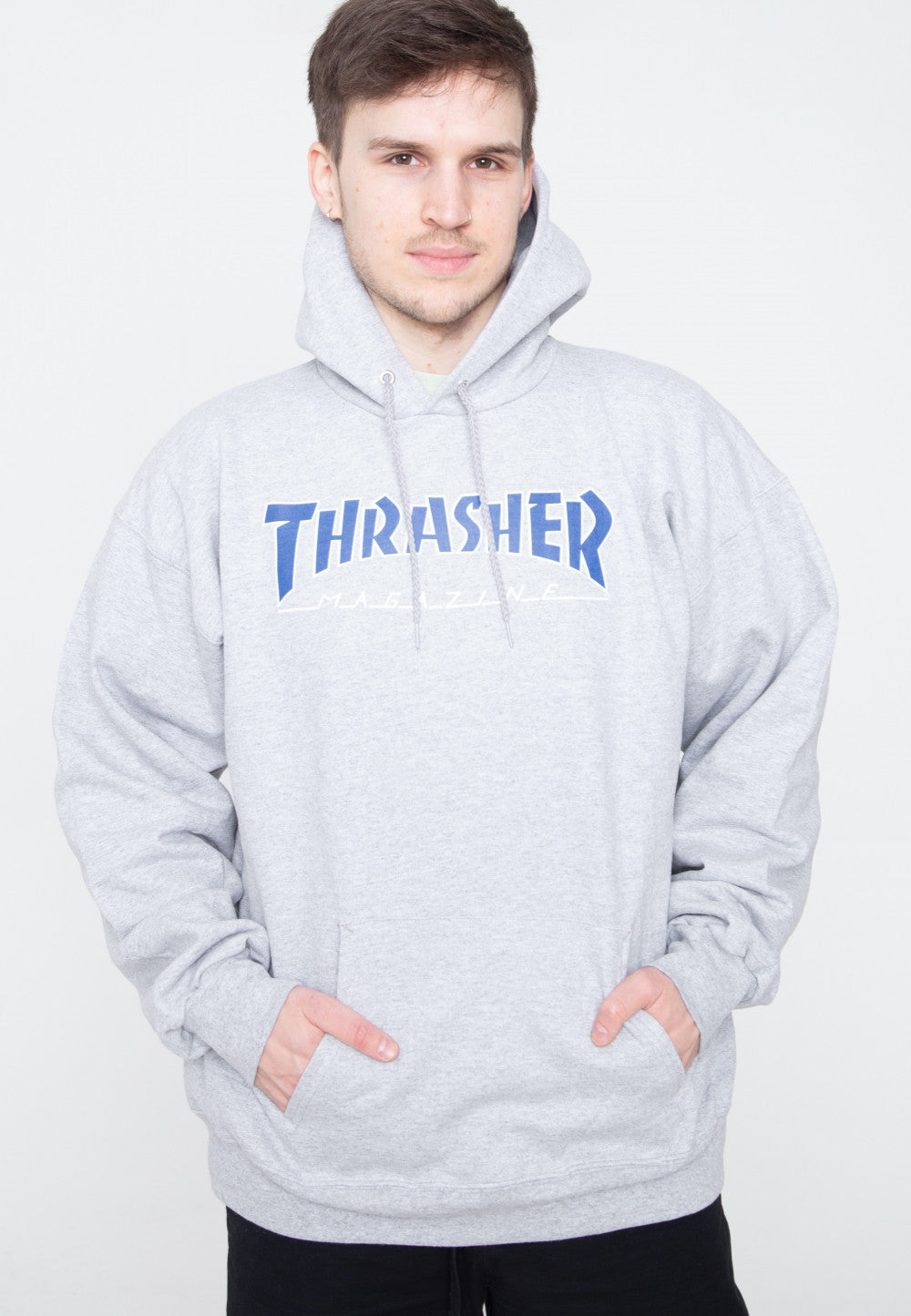 THRASHER - OUTLINED HOOD - STEEL/BLUE