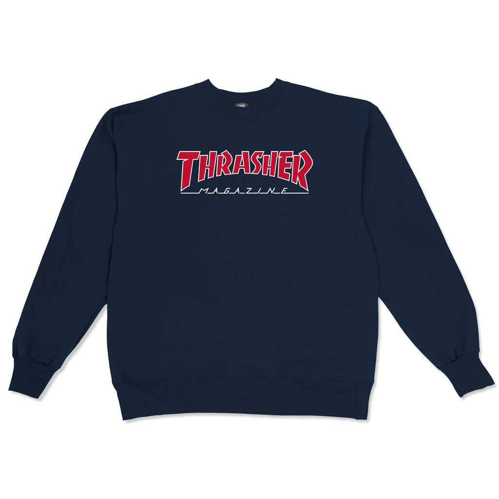 THRASHER - OUTLINED LOGO CREW - NAVY
