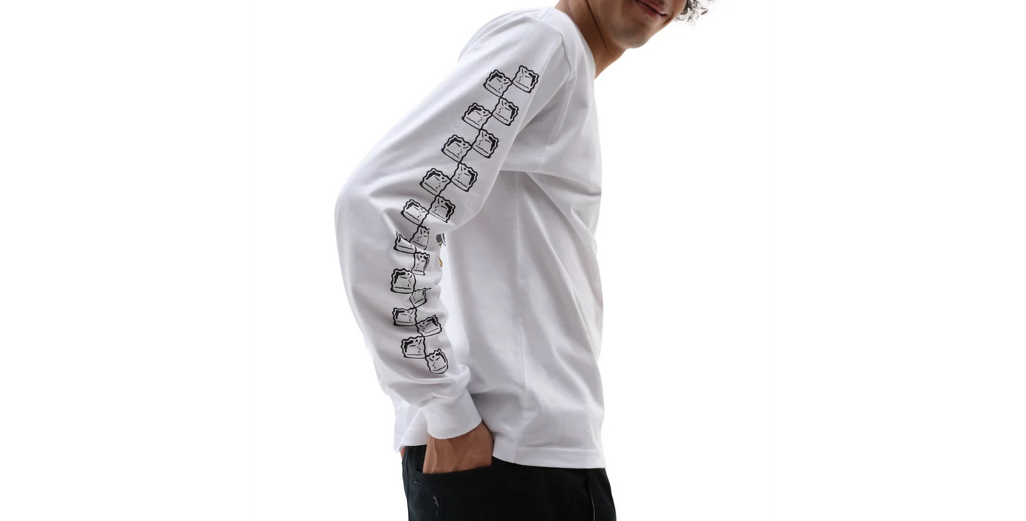 VANS - CHECKERBOARD RESEARCH LONGSLEEVE TEE - WHITE
