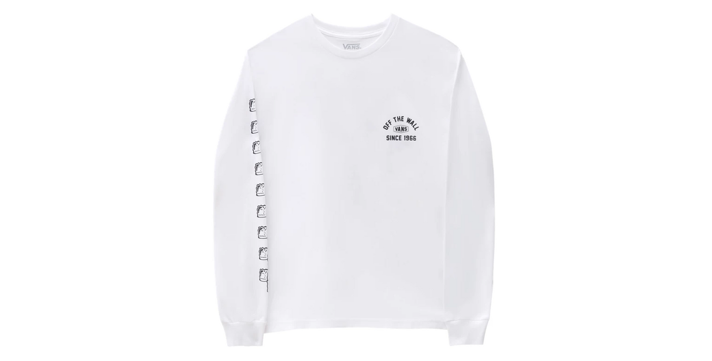 VANS - CHECKERBOARD RESEARCH LONGSLEEVE TEE - WHITE