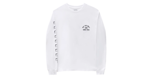 VANS - CHECKERBOARD RESEARCH LONGSLEEVE TEE - WHITE