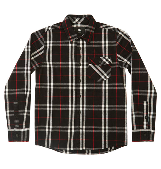 DC - MARSHAL LS BOY - BLACK/RED PLAID