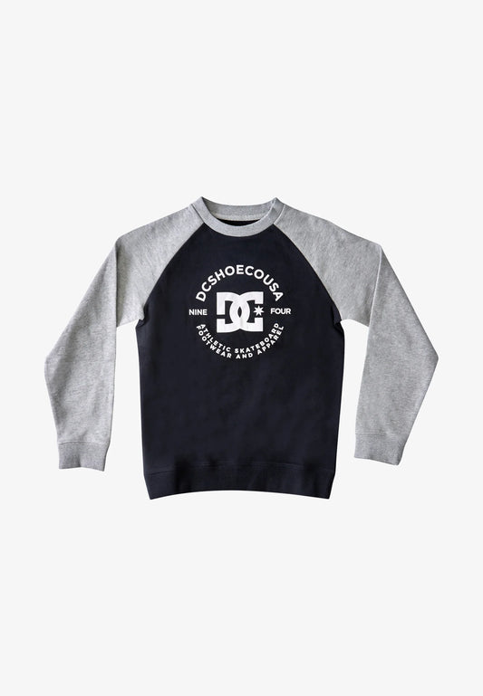 DC - STAR PILOT RAGLAN CREW BOY - BLACK/GREY HEATHER