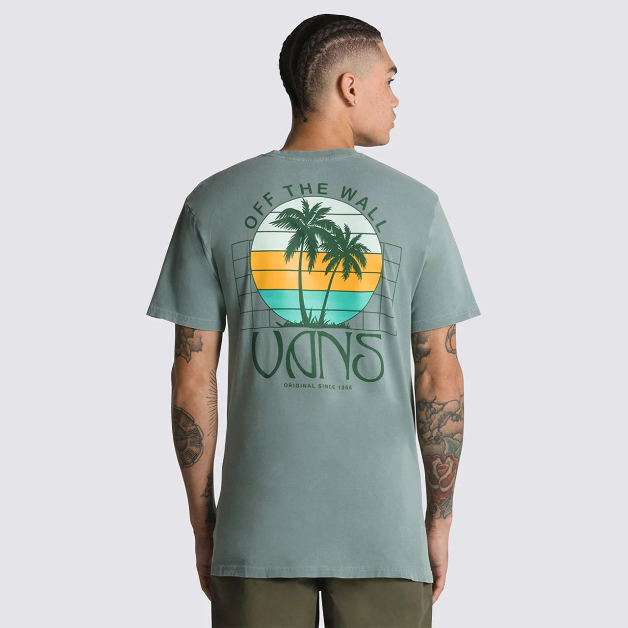 VANS - SUNSET DUAL PALM VINTAGE TEE - CHINOIS GREEN
