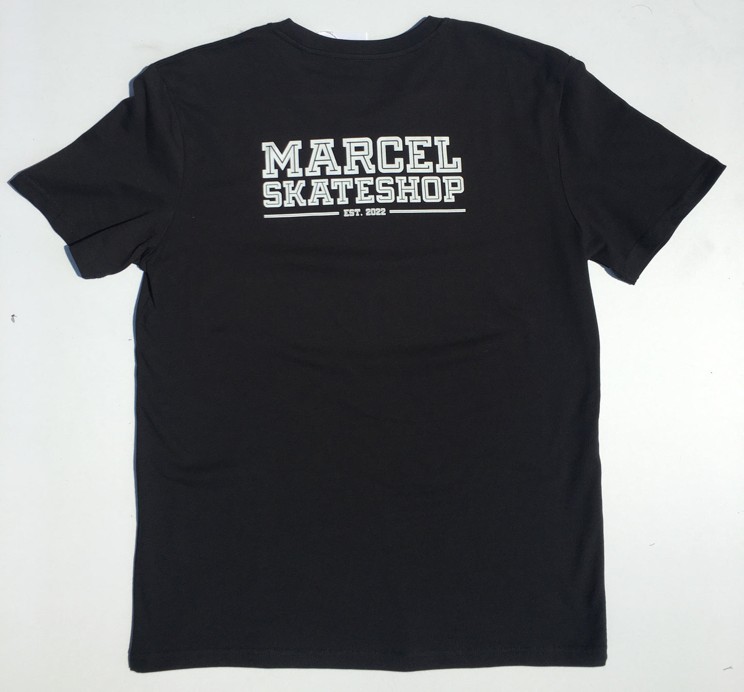 MARCEL - SHOP LOGO TEE BACKPRINT - BLACK/WHITE