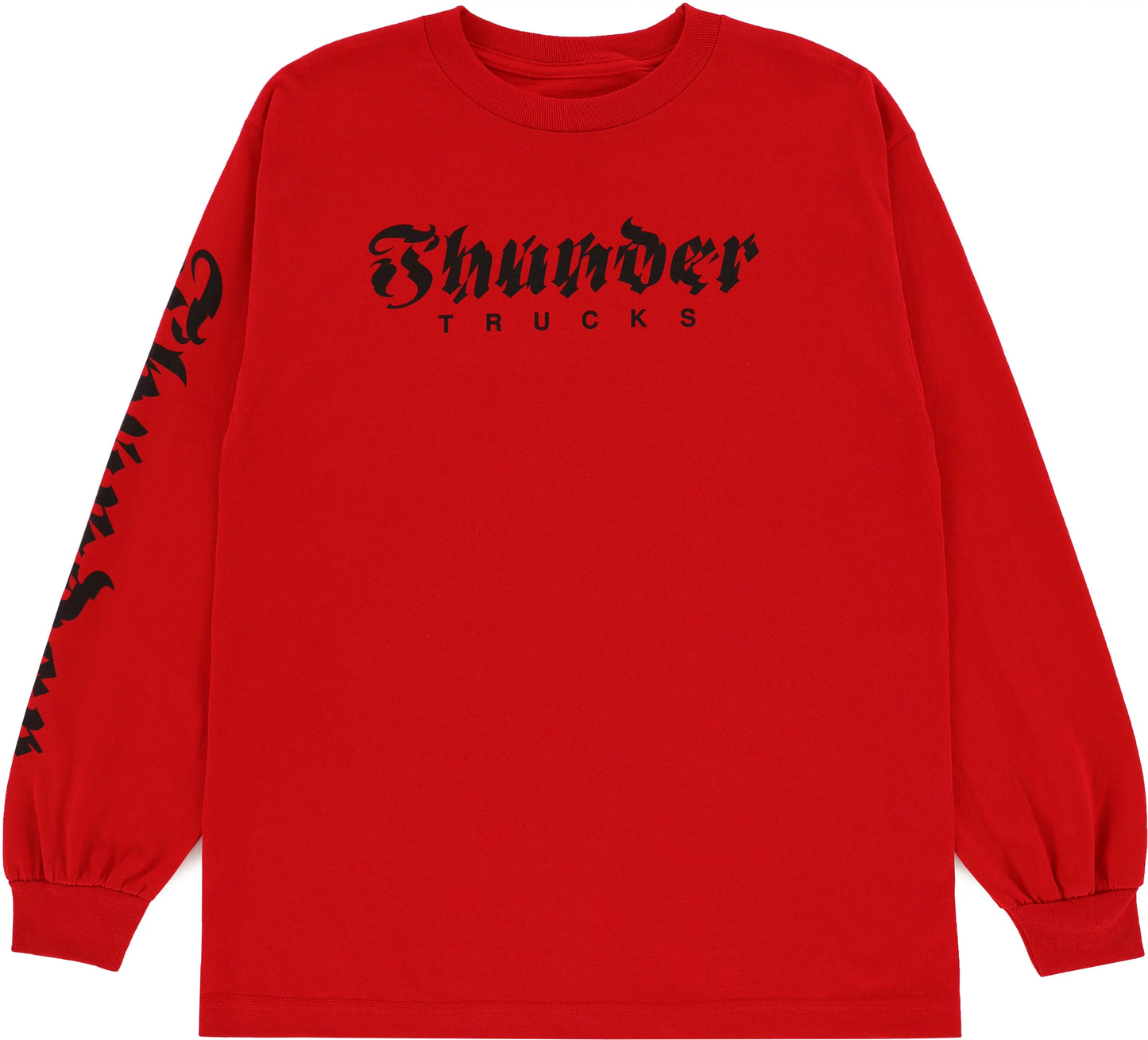 THUNDER - AFTERSHOCK SLEEVE L/S TEE - RED/BLACK