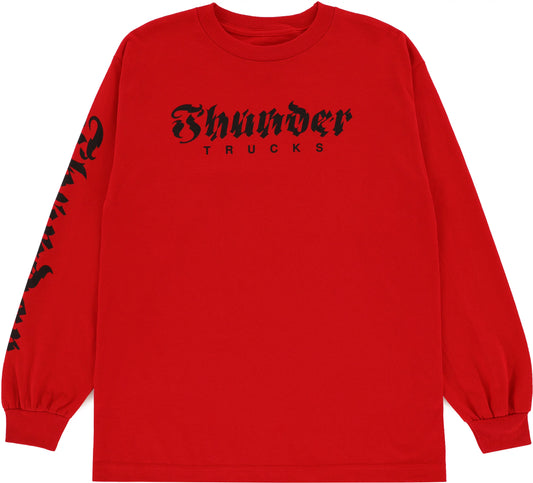 THUNDER - AFTERSHOCK SLEEVE L/S TEE - RED/BLACK