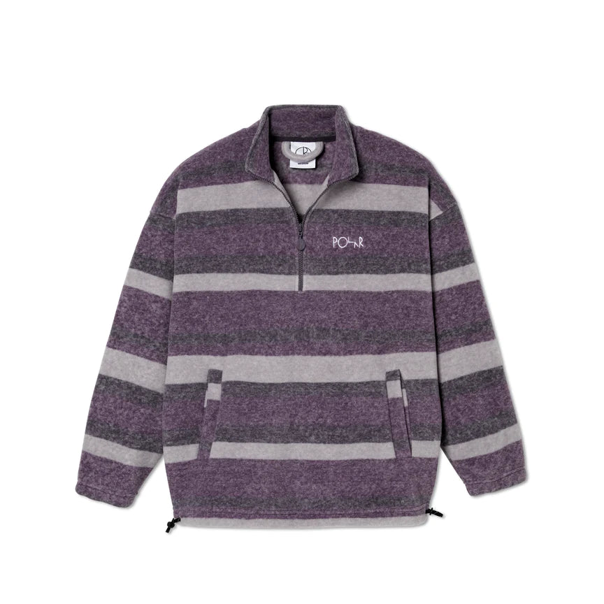 POLAR - STRIPE FLEECE PULLOVER - LIGHT PURPLE