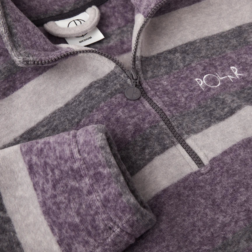 POLAR - STRIPE FLEECE PULLOVER - LIGHT PURPLE