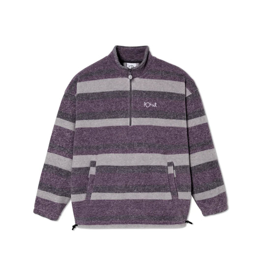 POLAR - STRIPE FLEECE PULLOVER - LIGHT PURPLE