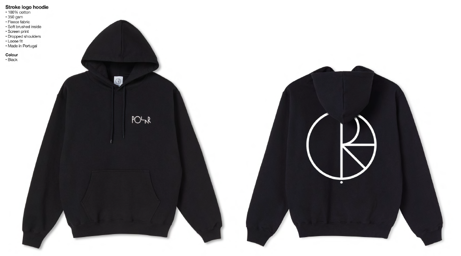 POLAR - STROKE LOGO HOODIE - BLACK