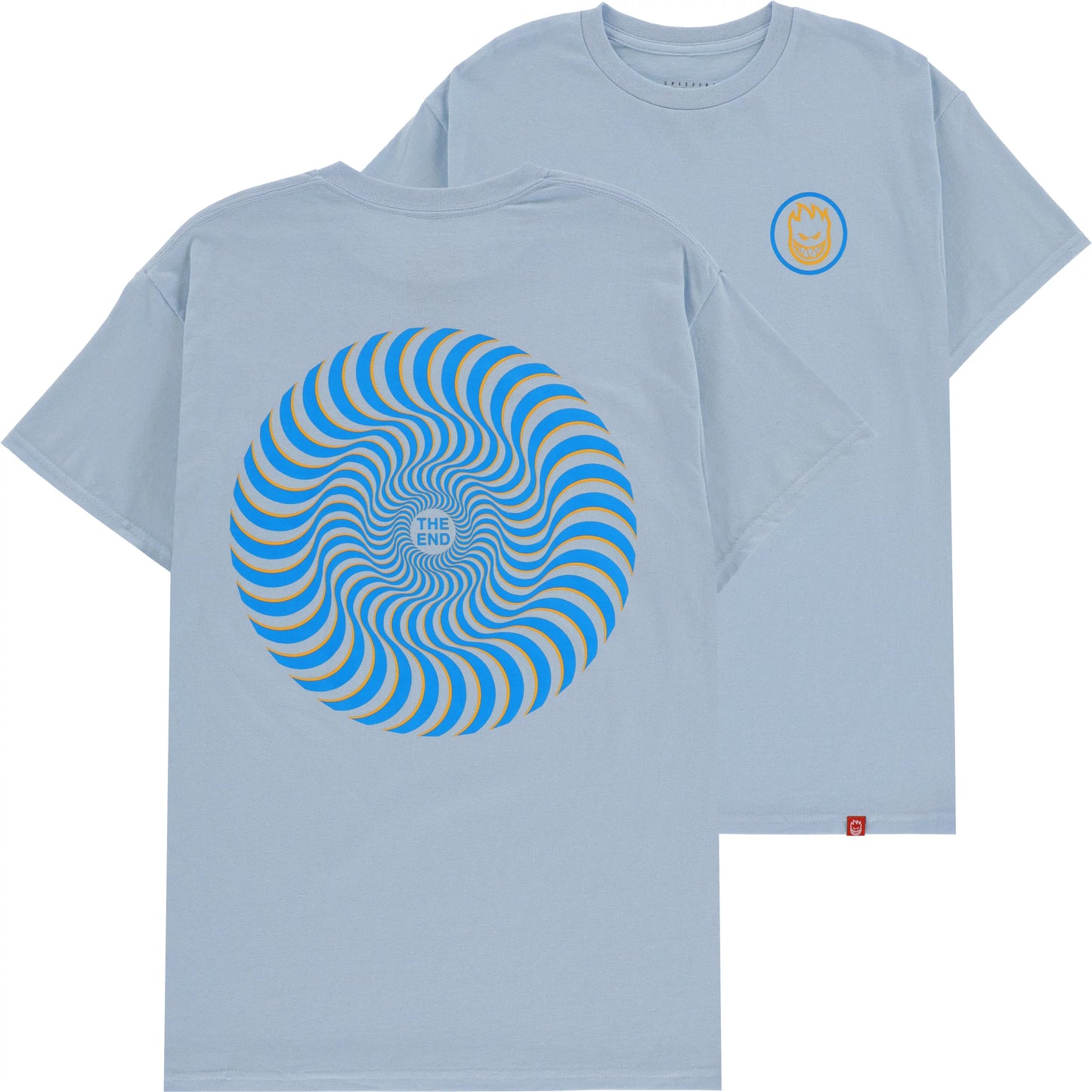 SPITFIRE - CLASSIC SWIRL OVERLAY TEE - LIGHT BLUE/DARK BLUE/GOLD