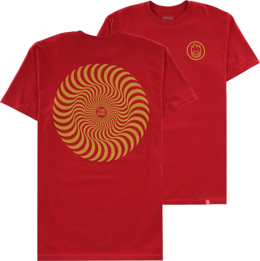 SPITFIRE - CLASSIC SWIRL S/S TEE - CARDINAL/GOLD