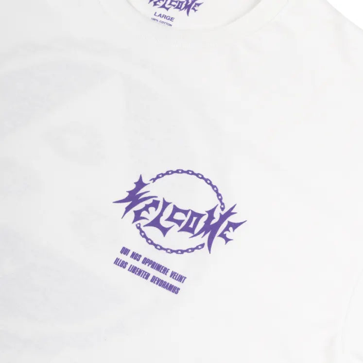 WELCOME - TALI CHAIN TEE - WHITE/PURPLE