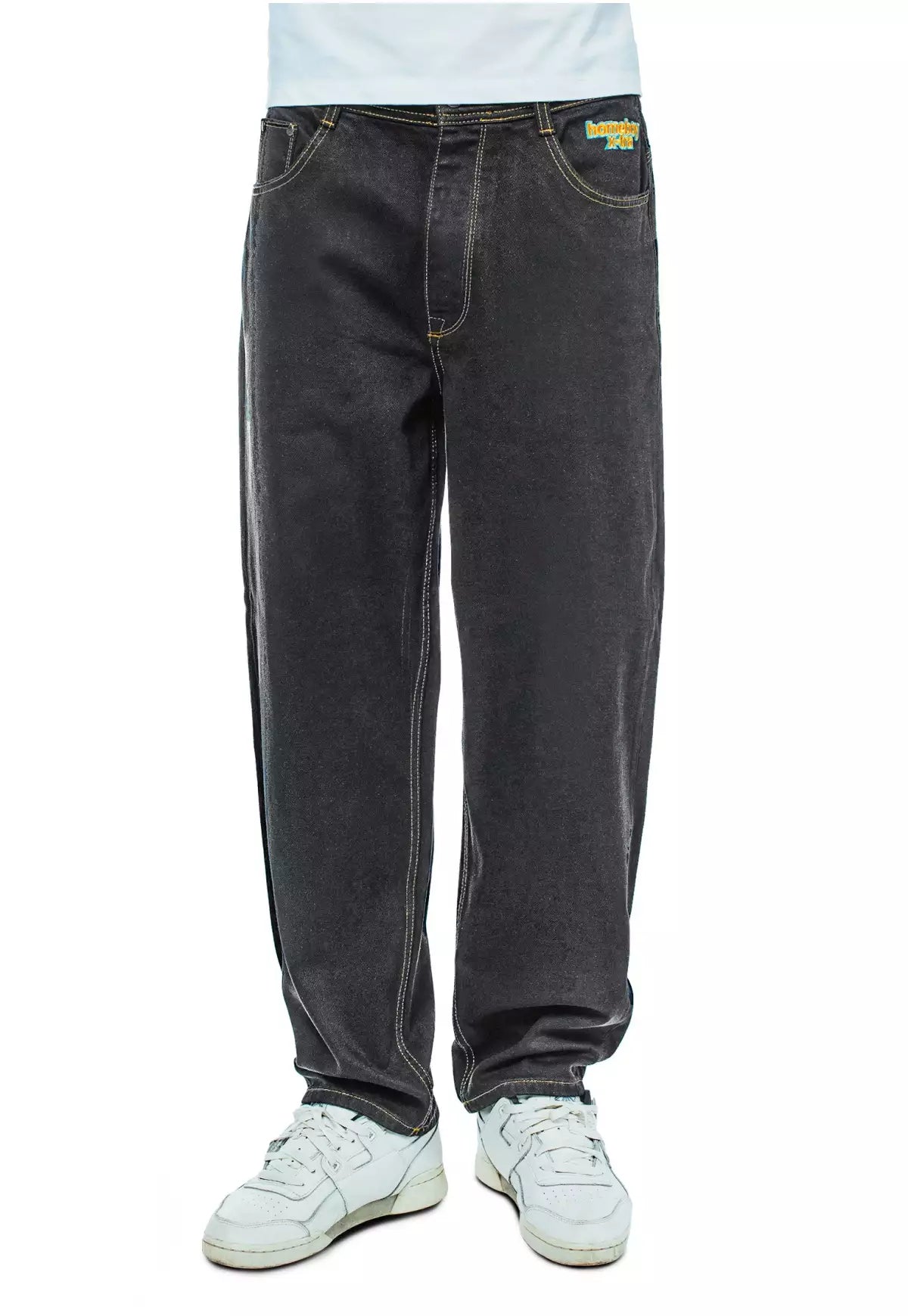 HOMEBOY - X-TRA BAGGY DENIM - WASHED BLACK/TOBACCO