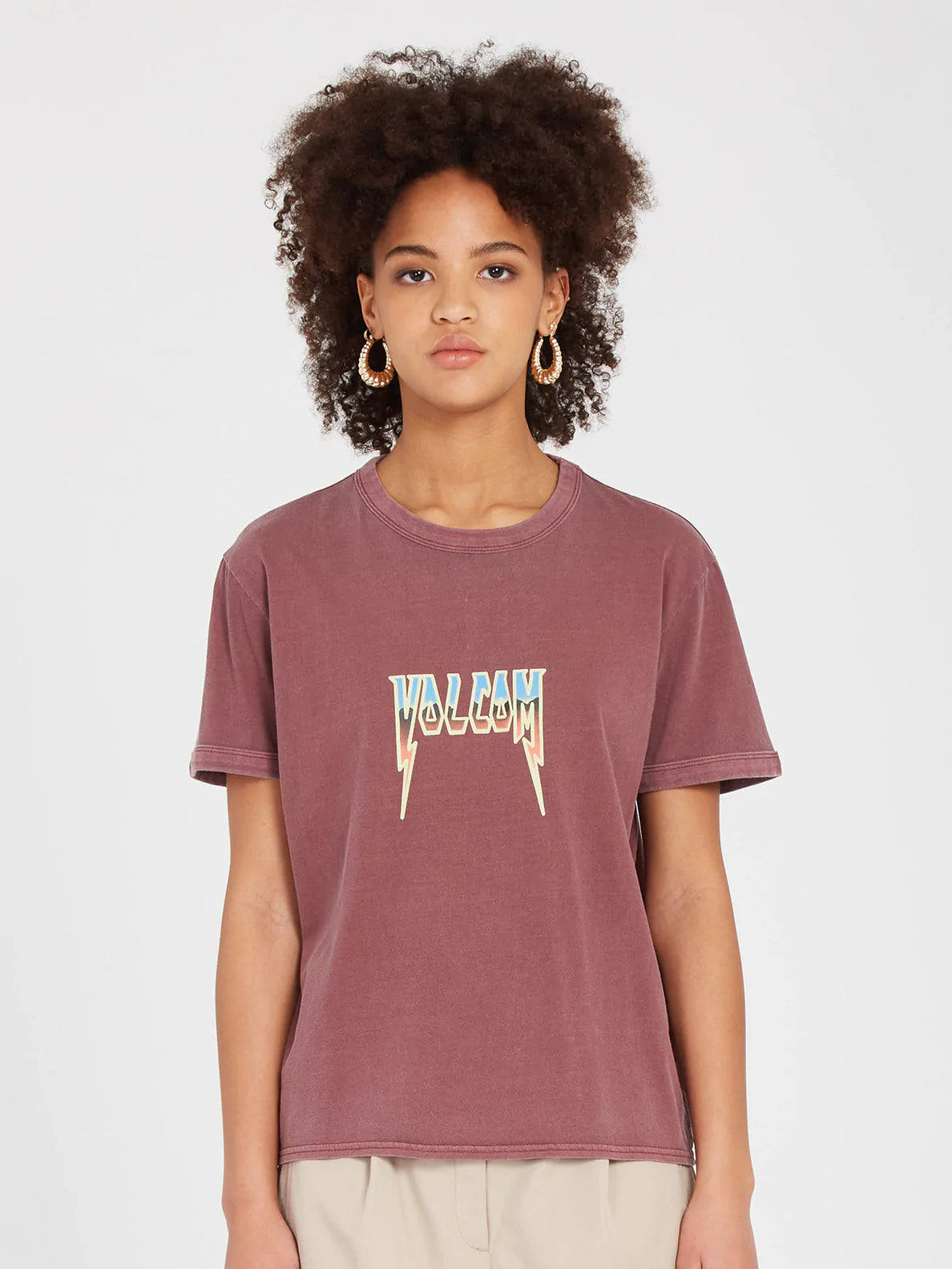 VOLCOM - TRULY RINGER TEE - BURGUNDY