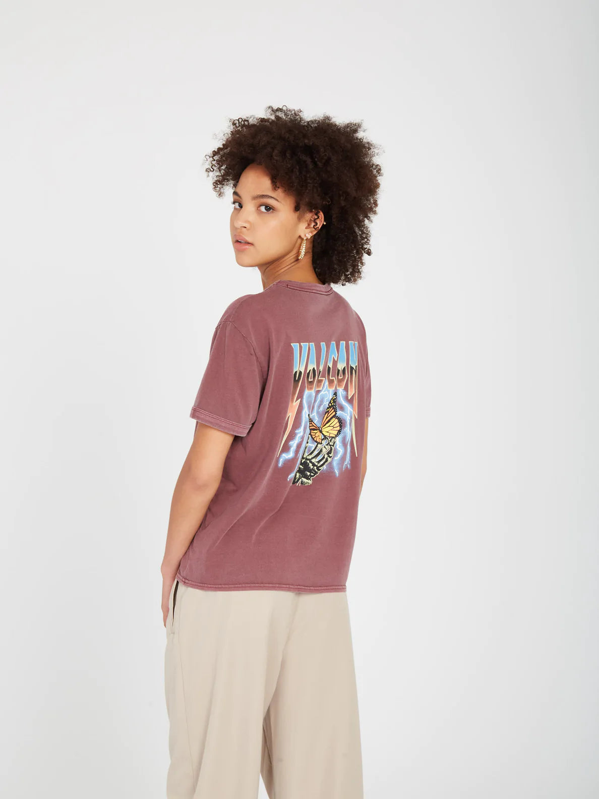 VOLCOM - TRULY RINGER TEE - BURGUNDY