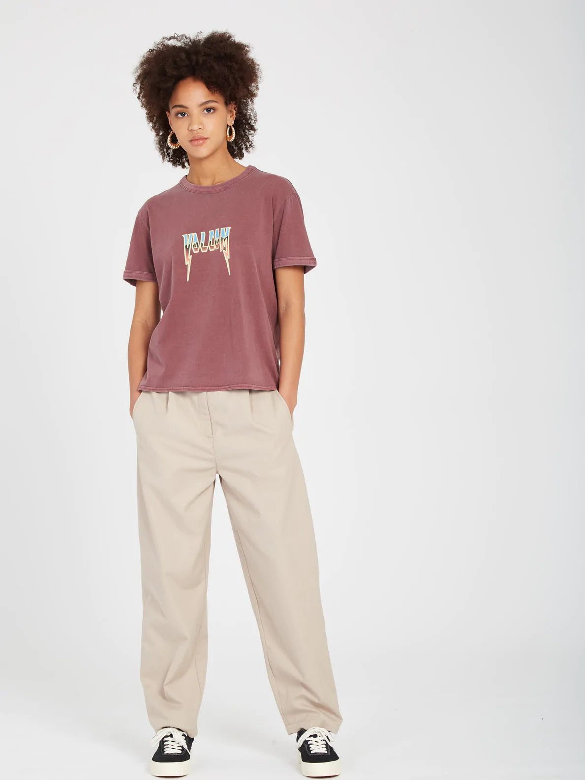 VOLCOM - TRULY RINGER TEE - BURGUNDY