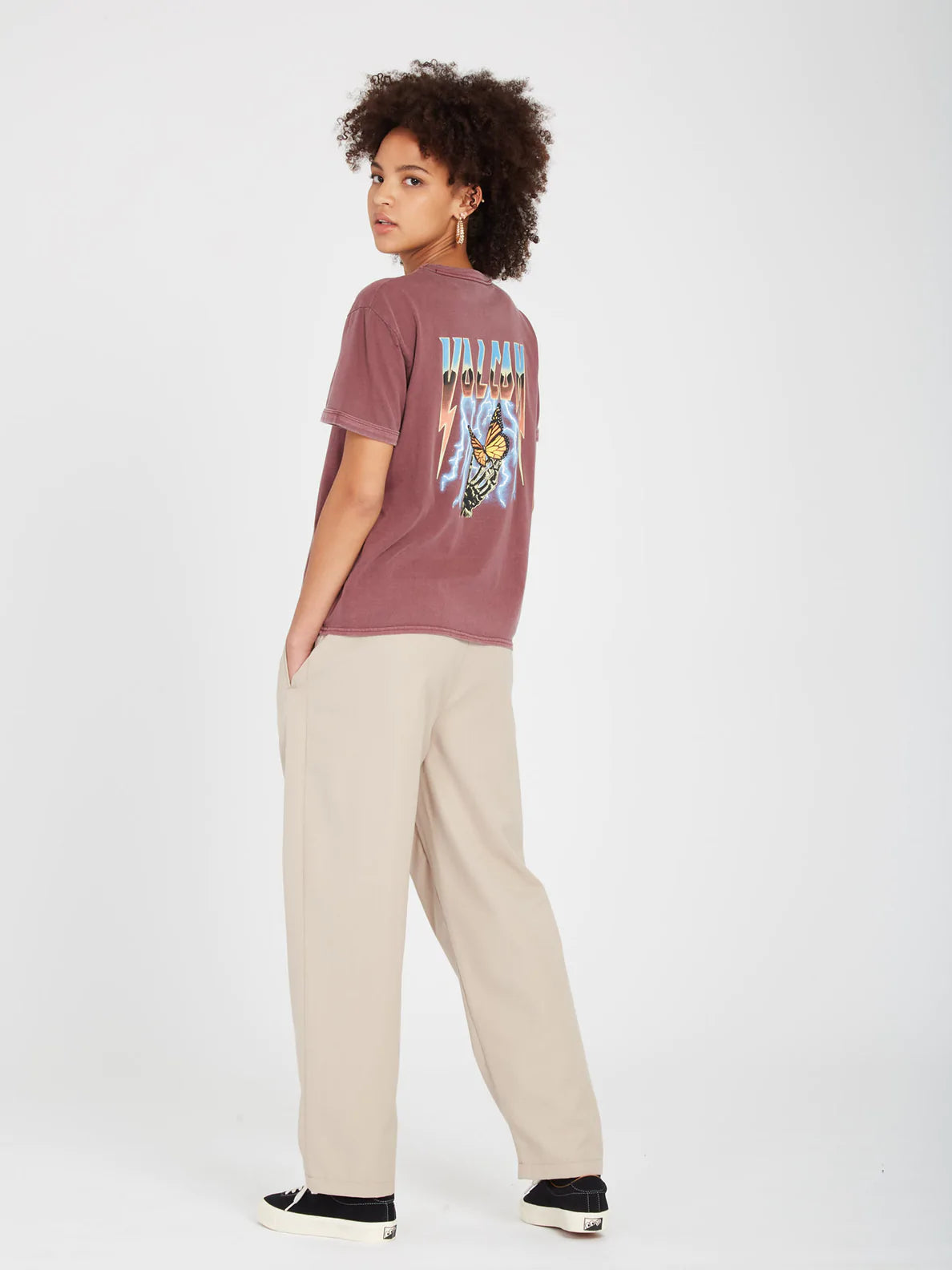 VOLCOM - TRULY RINGER TEE - BURGUNDY