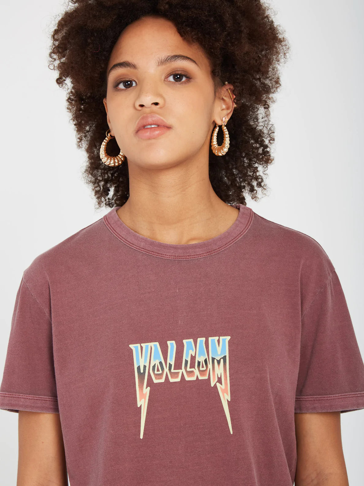 VOLCOM - TRULY RINGER TEE - BURGUNDY