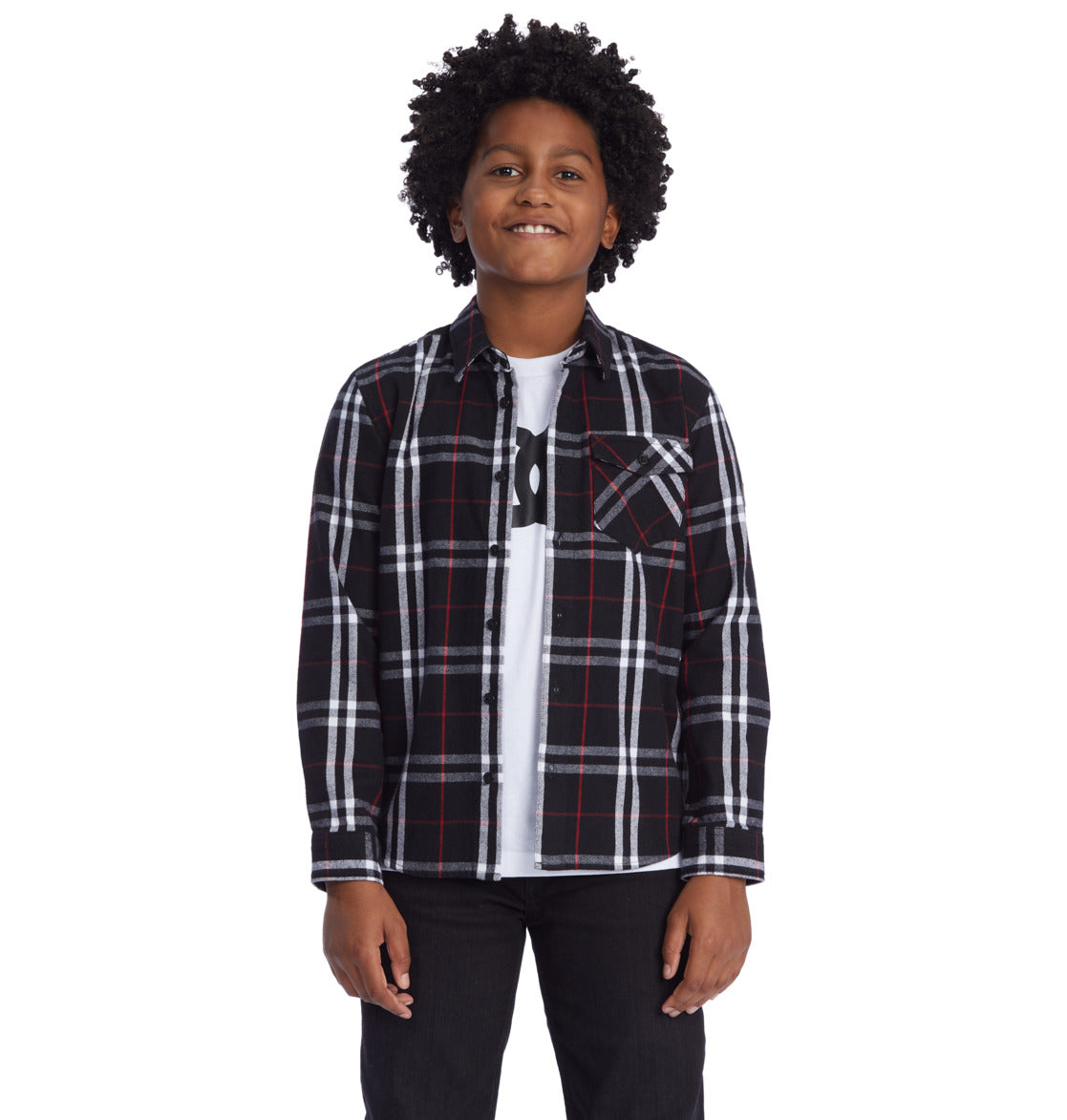 DC - MARSHAL LS BOY - BLACK/RED PLAID