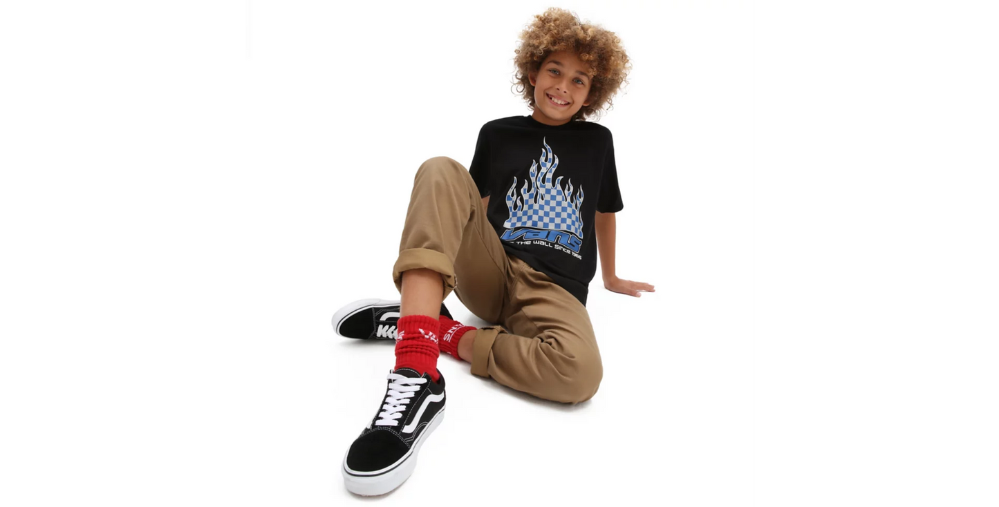VANS - REFLECTIVE CHECKERBOARD FLAME SS - BLACK
