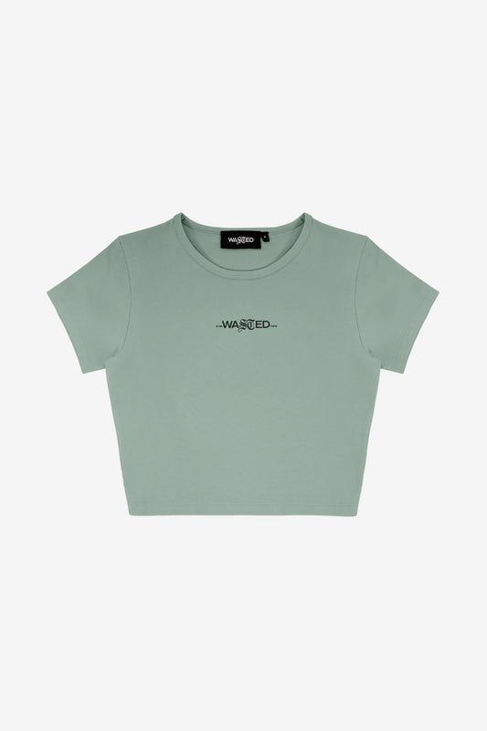 WASTED PARIS - WM - BELLA SIGNATURE CROP TEE - ICEBERG GREEN