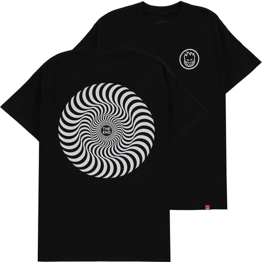 SPITFIRE - CLASSIC SWIRL TEE - BLACK/WHITE