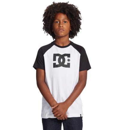 DC - RAGLAN SS BOY - WHITE/BLACK