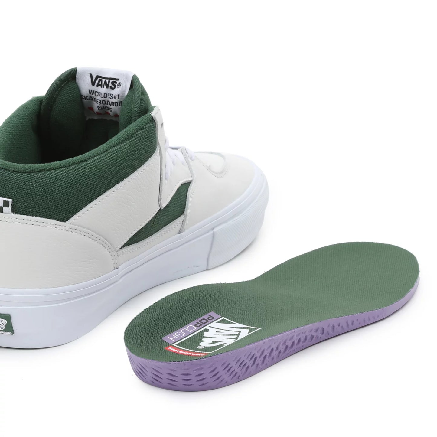 VANS - SKATE HALF CAB - WHITE/GREEN