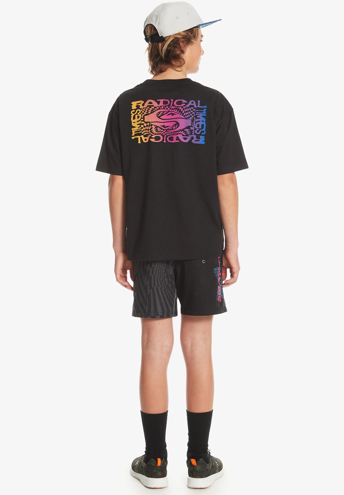 QUIKSILVER - RADICAL FLAG SS YTH - BLACK