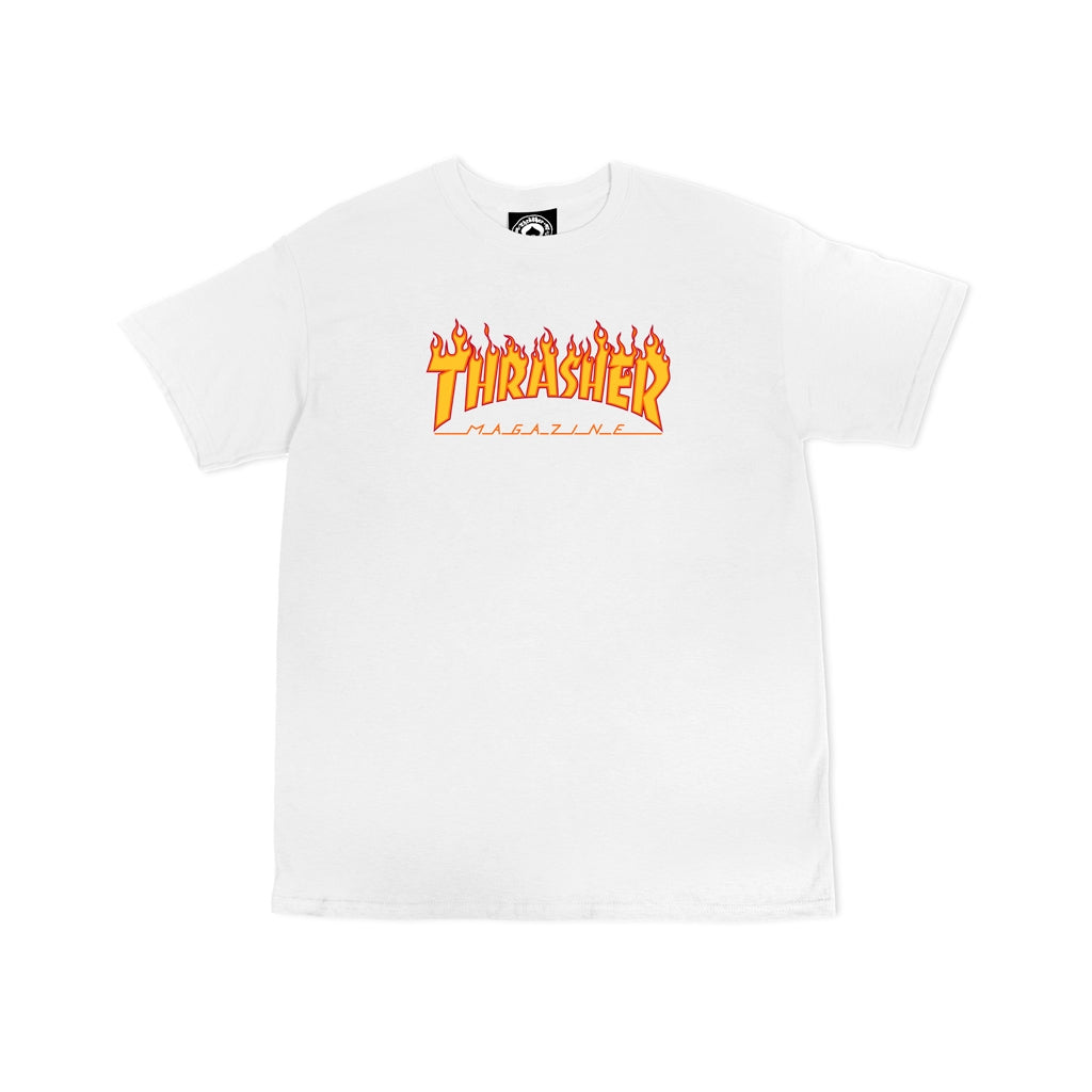 THRASHER - YOUTH FLAME TEE - WHITE