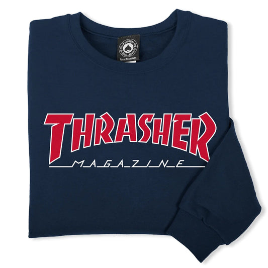 THRASHER - OUTLINED LOGO CREW - NAVY