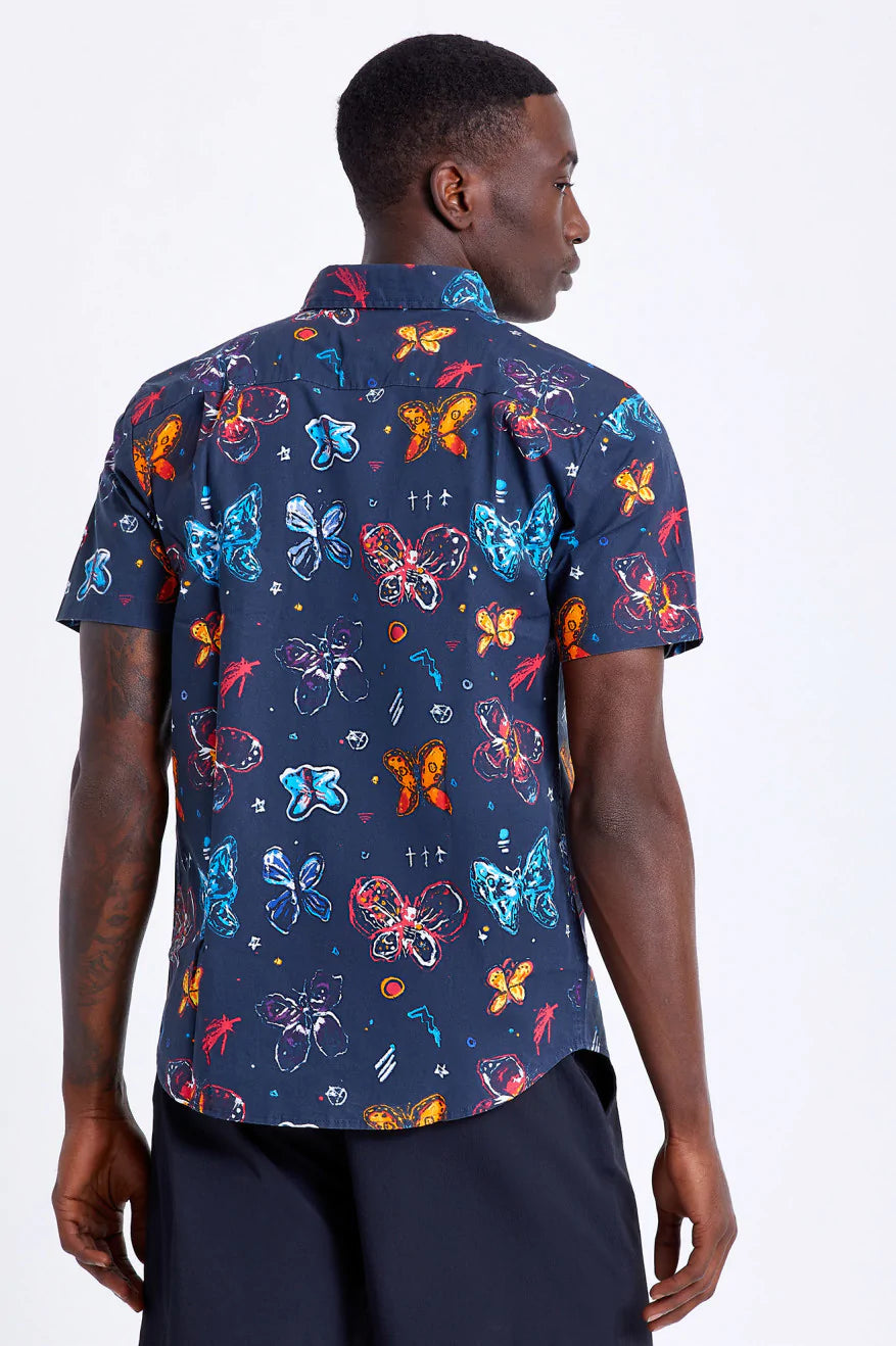 BRIXTON - BB BLOOM S/S WVN - BLACK