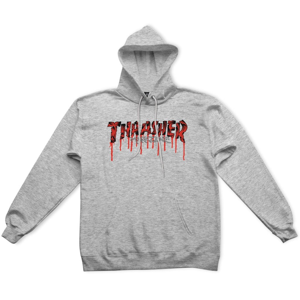 THRASHER - BLOOD DRIP HOOD - STEEL