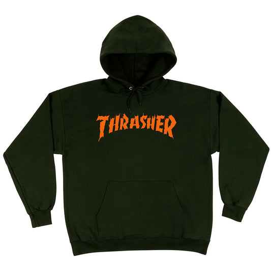 THRASHER - BURN IT DOWN HOOD - DARK CHOCOLATE