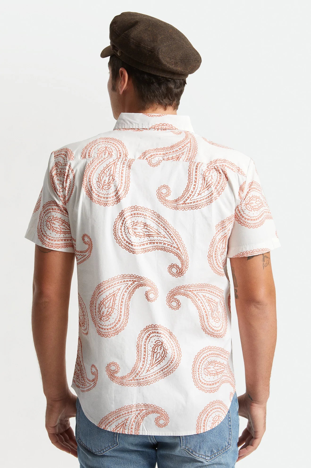 BRIXTON - CHARTER PRINT S/S WVN - OFF WHITE/APRICOT JAM