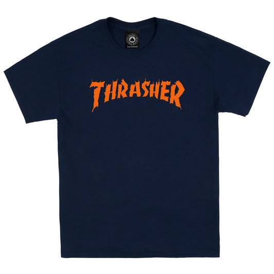 THRASHER - BURN IT DOWN TEE - NAVY