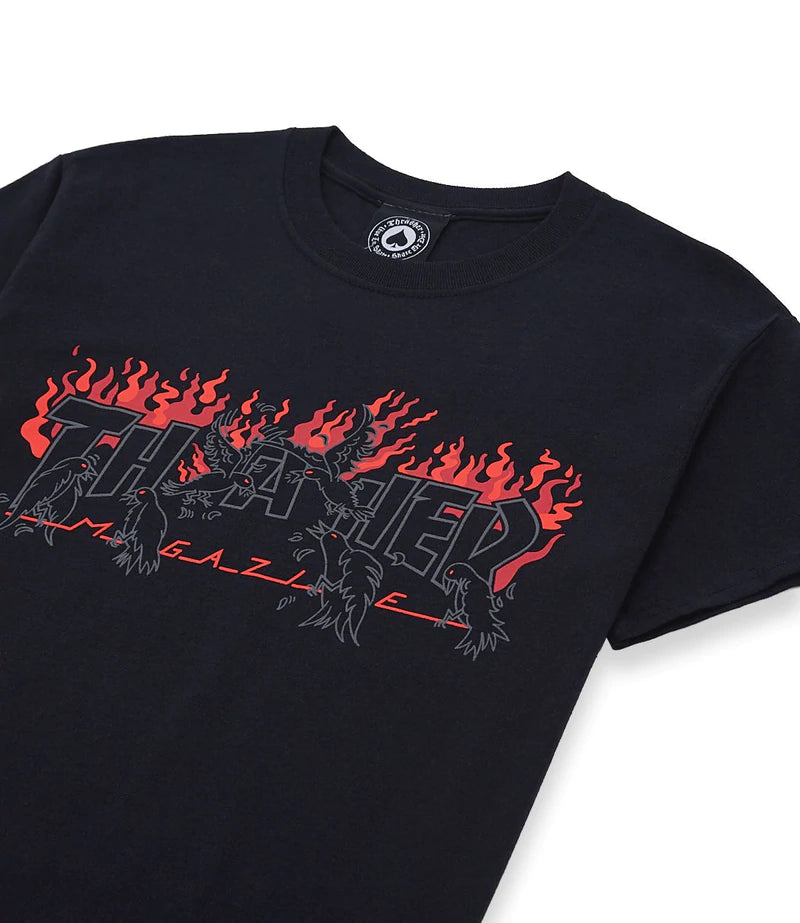 THRASHER - CROWS S/S - BLACK