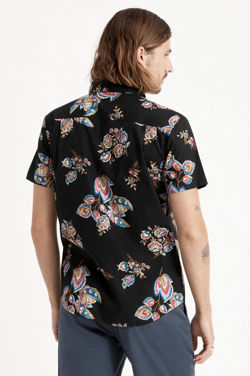 BRIXTON - CHARTER PRINT S/S WVN - BLACK/PURPLE